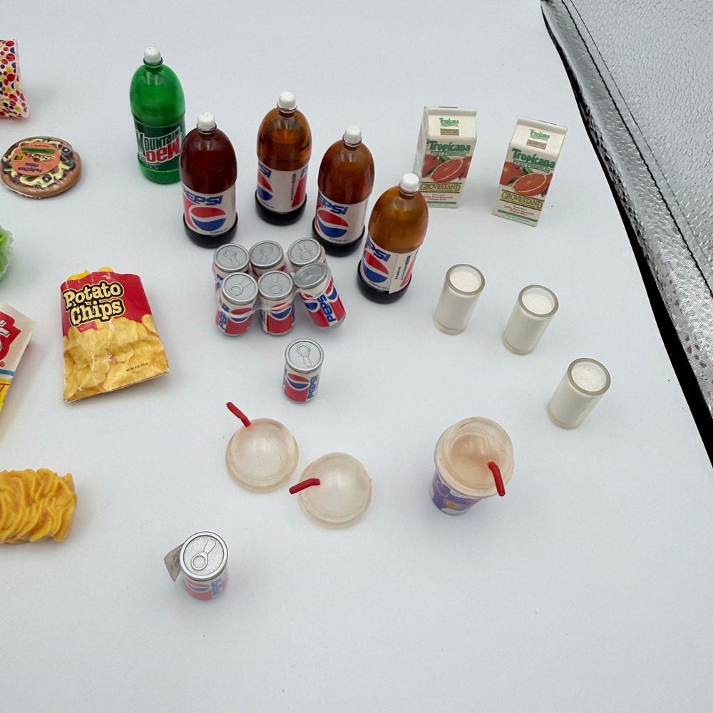 Vintage Miniature Food Lot Pepsi Wonder Bread Lays Tropicana Dollhouse 50+ Pc - Picture 2 of 12